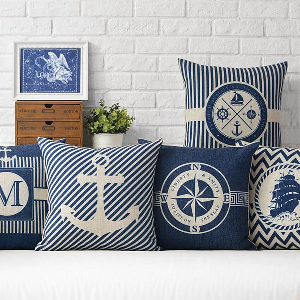 Sea Blue Cushion Cover Throw Pillow Case