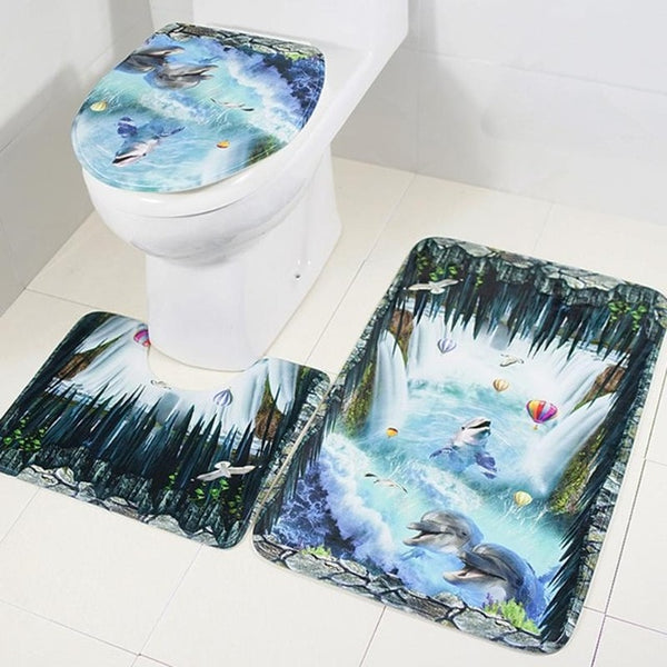 Non-Slip Bath Mat Blue