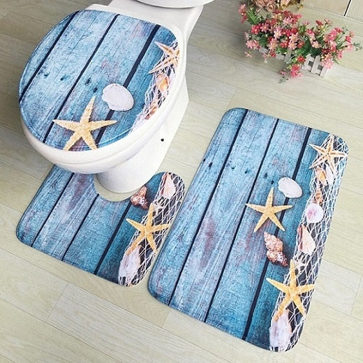 Non-Slip Bath Mat Blue
