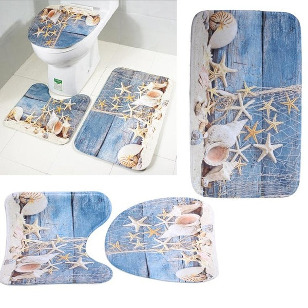 Non-Slip Bath Mat Blue