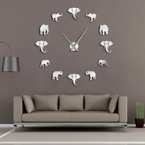 Jungle Animals Elephant DIY Large Wall Clock