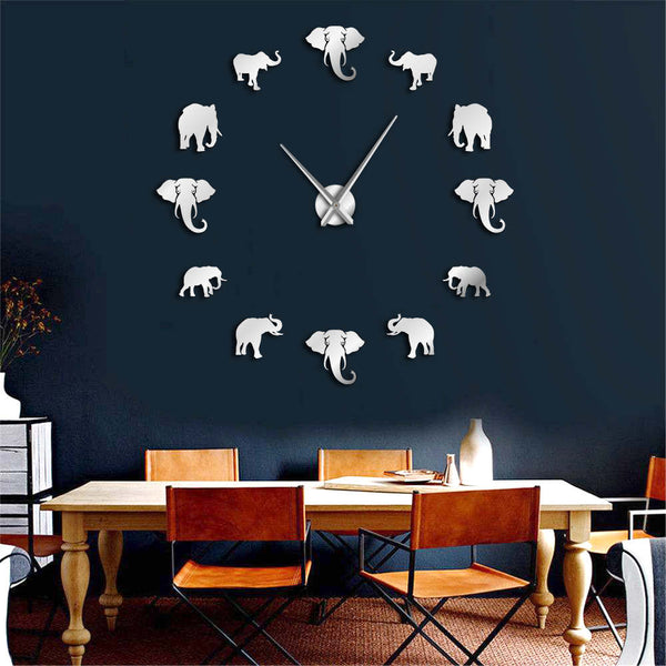 Jungle Animals Elephant DIY Large Wall Clock