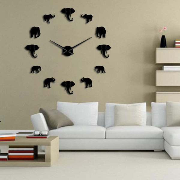 Jungle Animals Elephant DIY Large Wall Clock