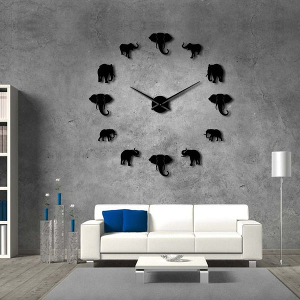 Jungle Animals Elephant DIY Large Wall Clock