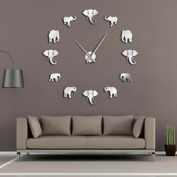 Jungle Animals Elephant DIY Large Wall Clock