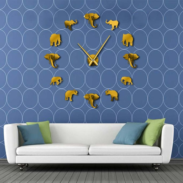 Jungle Animals Elephant DIY Large Wall Clock