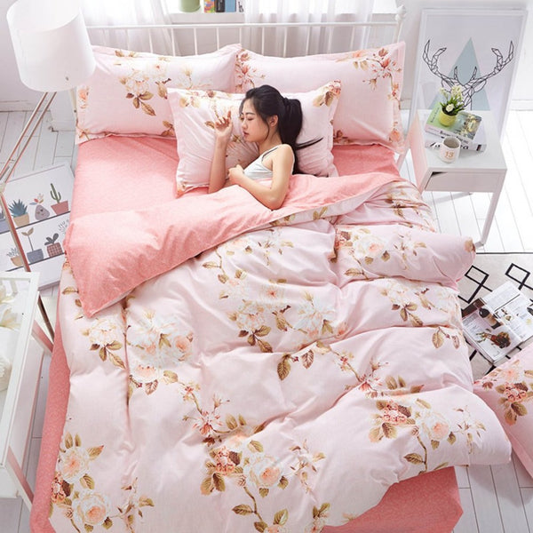 Bed Sheet Pillow Cases Kit Home Textiles Room Beddings
