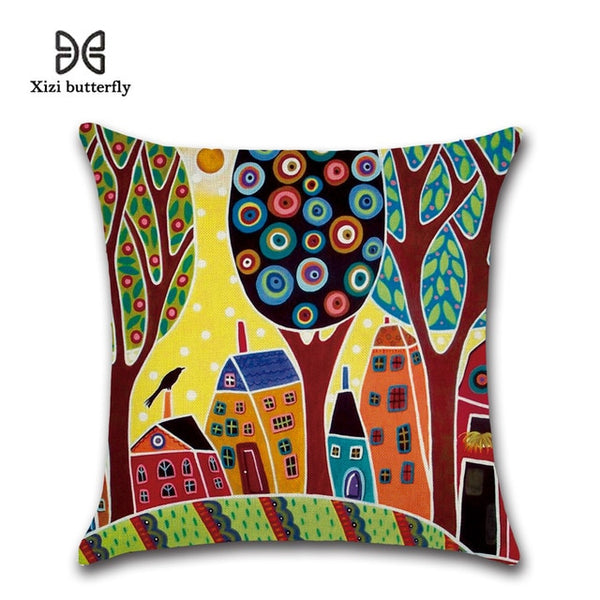 Cushion Cover Linen Throw Pillow