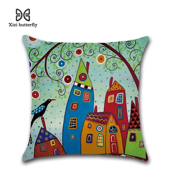 Cushion Cover Linen Throw Pillow