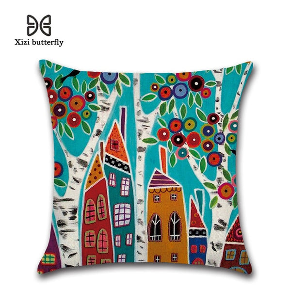 Cushion Cover Linen Throw Pillow