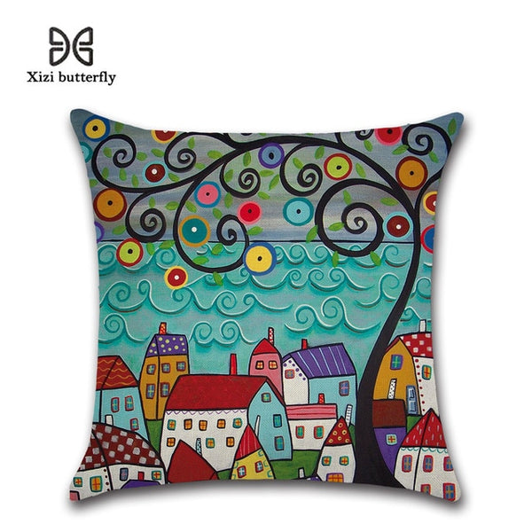 Cushion Cover Linen Throw Pillow