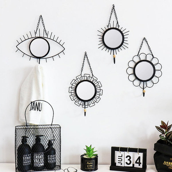 Mirror Iron Art Hooks Wall Hanging