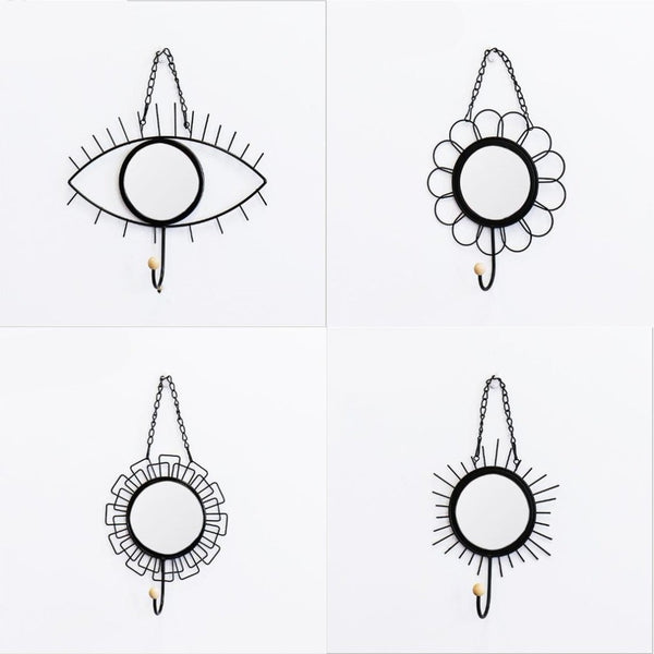 Mirror Iron Art Hooks Wall Hanging