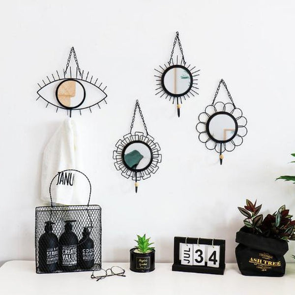 Mirror Iron Art Hooks Wall Hanging