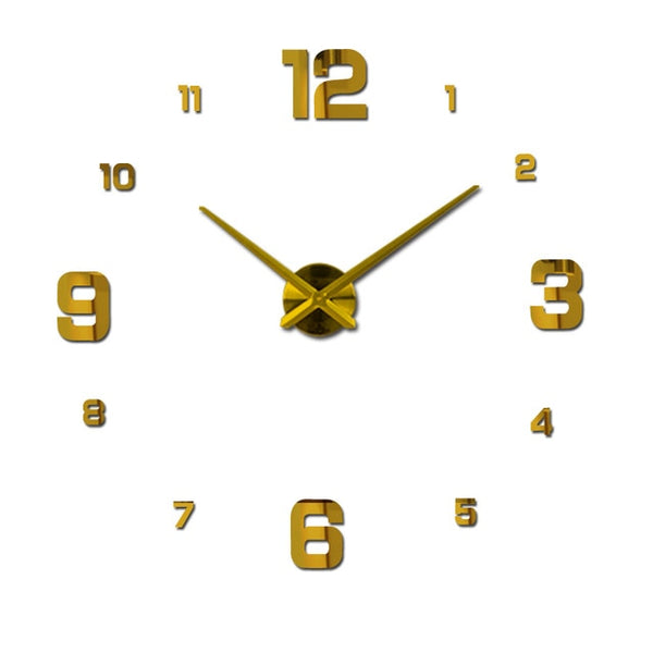 Living Room 3D Mirror Wall Clocks