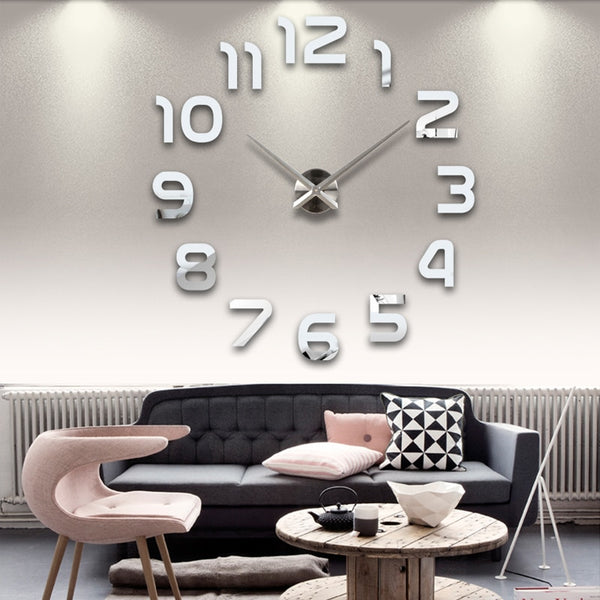 3D Mirror Wall Clock Acrylic