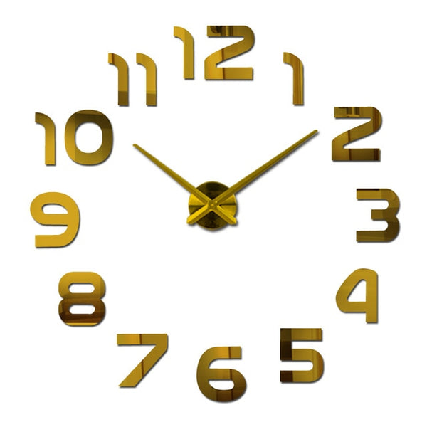 3D Mirror Wall Clock Acrylic