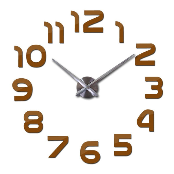 3D Mirror Wall Clock Acrylic