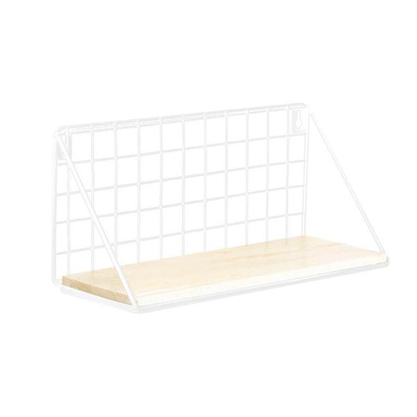Wooden Iron Wall Shelf Organizer Storage Rack Wall Mounted