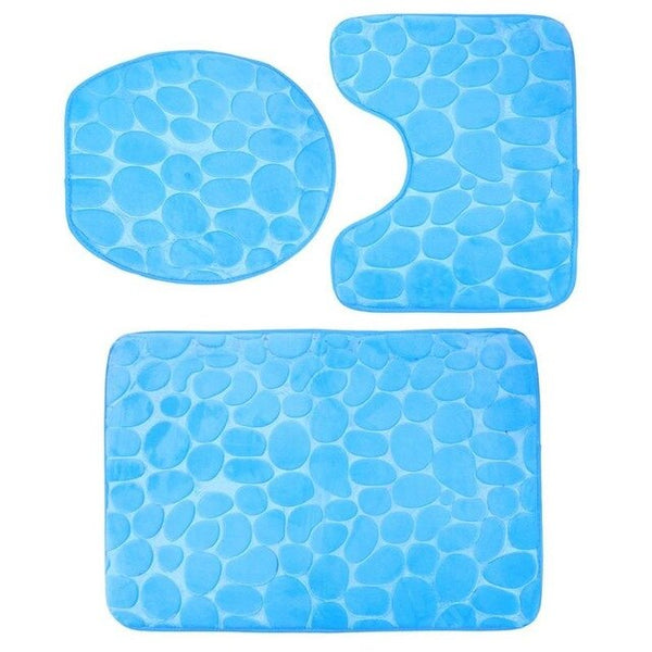 Bathroom Mat Set Flannel Anti-Slip