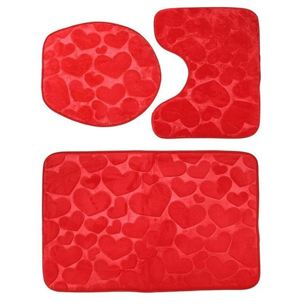 Bathroom Mat Set Flannel Anti-Slip
