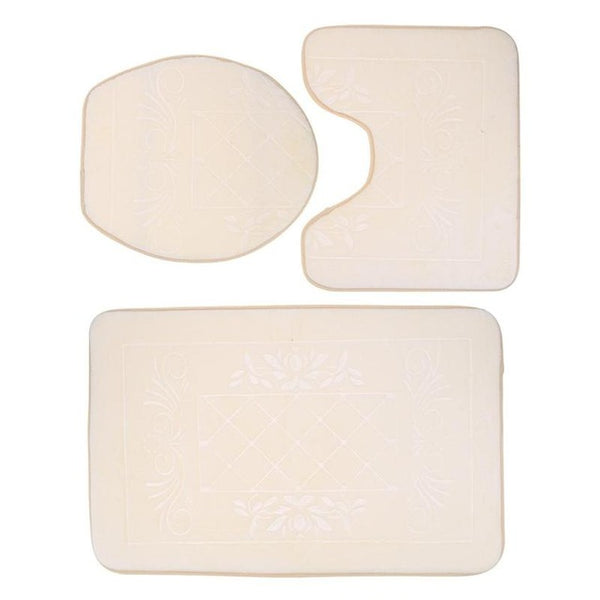 Bathroom Mat Set Flannel Anti-Slip